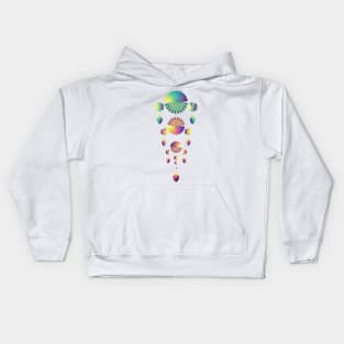 Dream Catcher Triple Tier | Combo 1 Peacock, Sunset and Volcano (White) Kids Hoodie